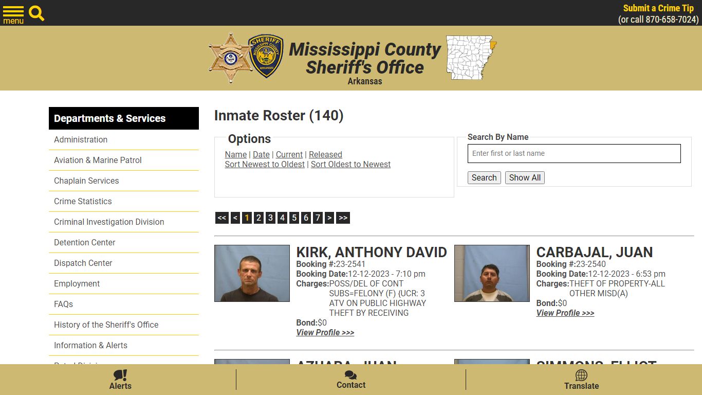 Inmate Roster - Mississippi County AR Sheriff